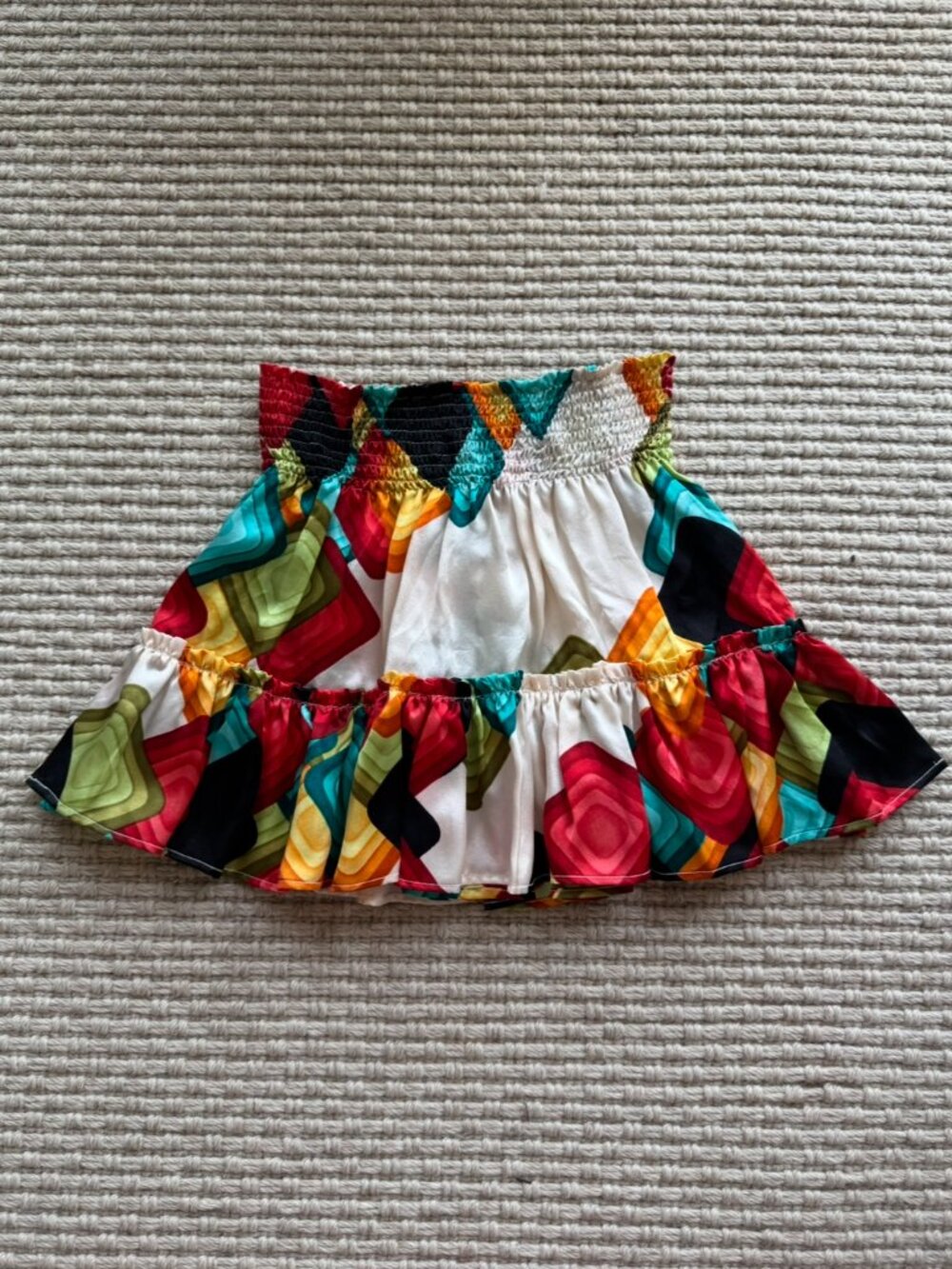 Vanita Rosa Paris St. Barth 100% Silk Rainbow Skirt XS/S Luxury Resort Boho